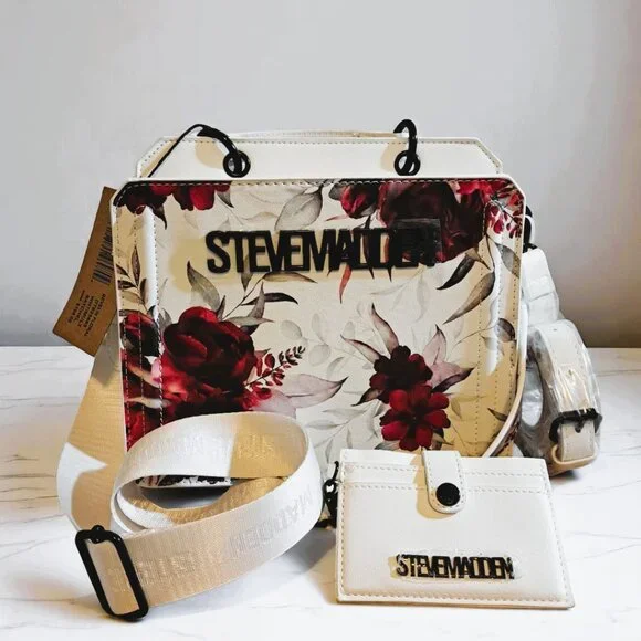 Steve Madden Bevelyn Floral White/Multi Satchel DT625665 NWT - Picture 3 of 11